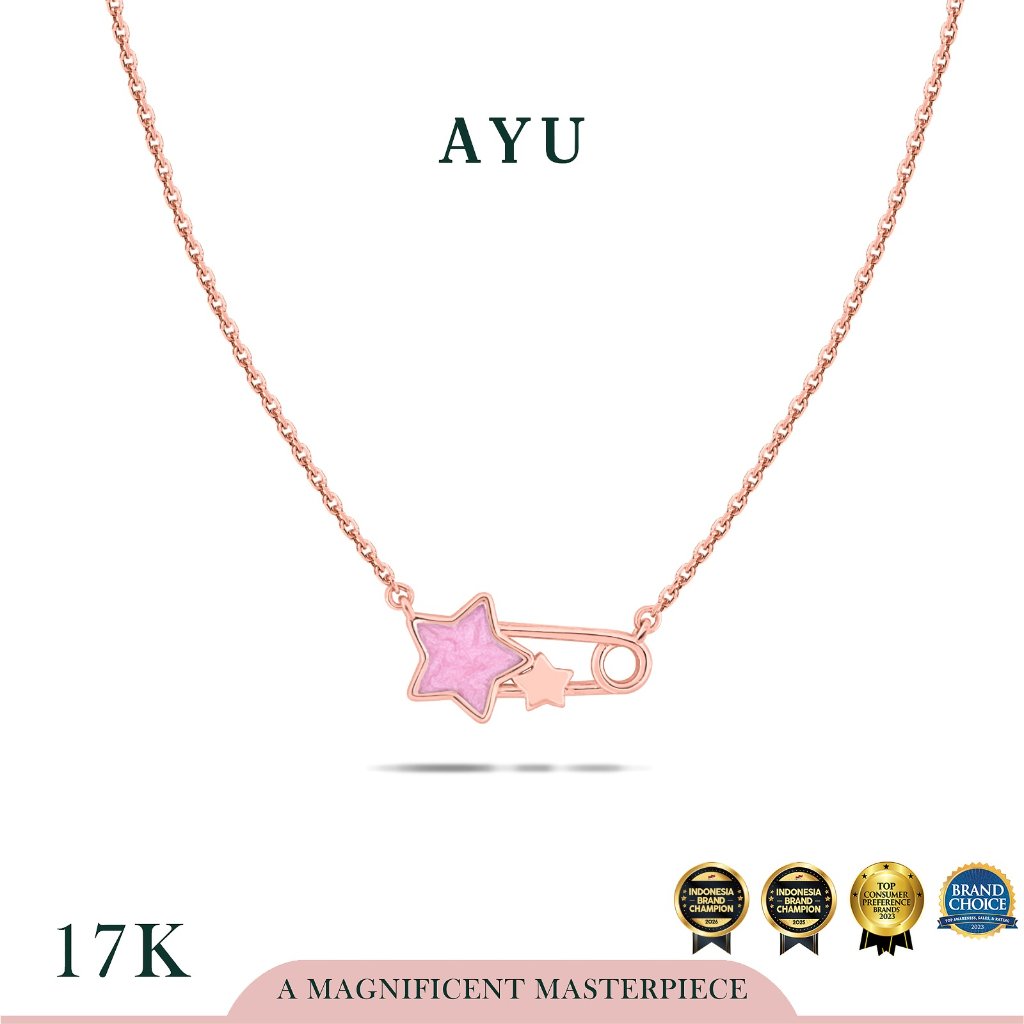AYU Kalung Emas - Star Pin Necklace 17k Rose Gold