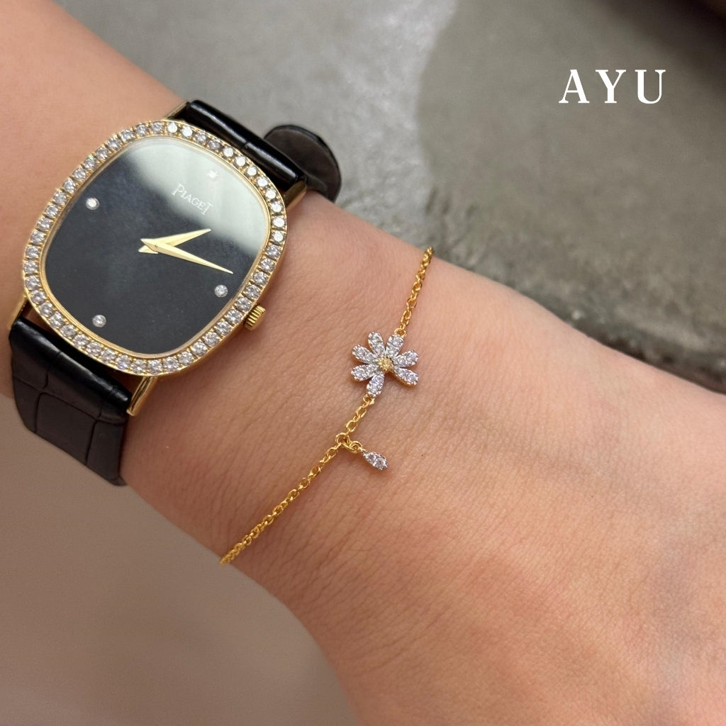 AYU Gelang Emas - Small G Daisy Chain Bracelet 16k Yellow Gold