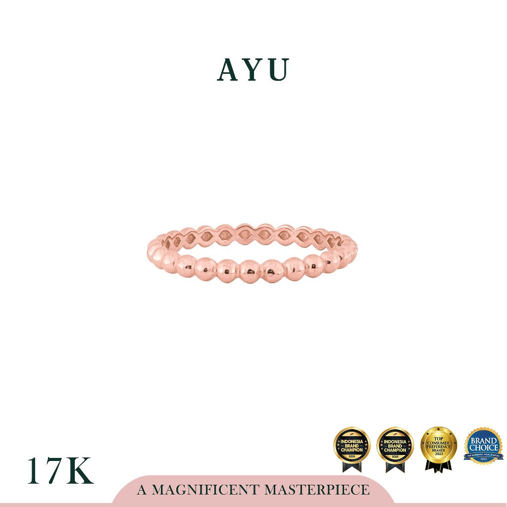 AYU Cincin Emas - Pepper Beads Ring 17k Rose Gold