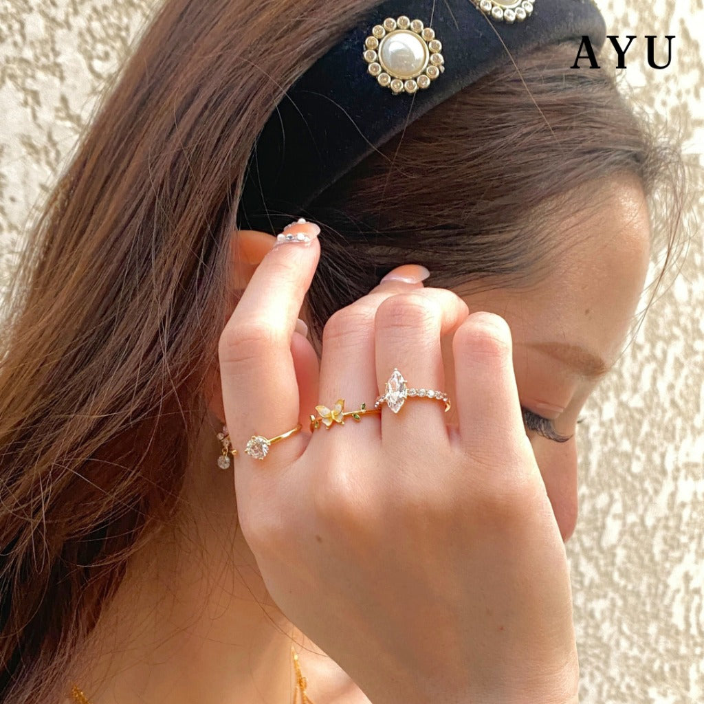 AYU Cincin Emas - The Ayu Mini Selly Ring 17k White Gold