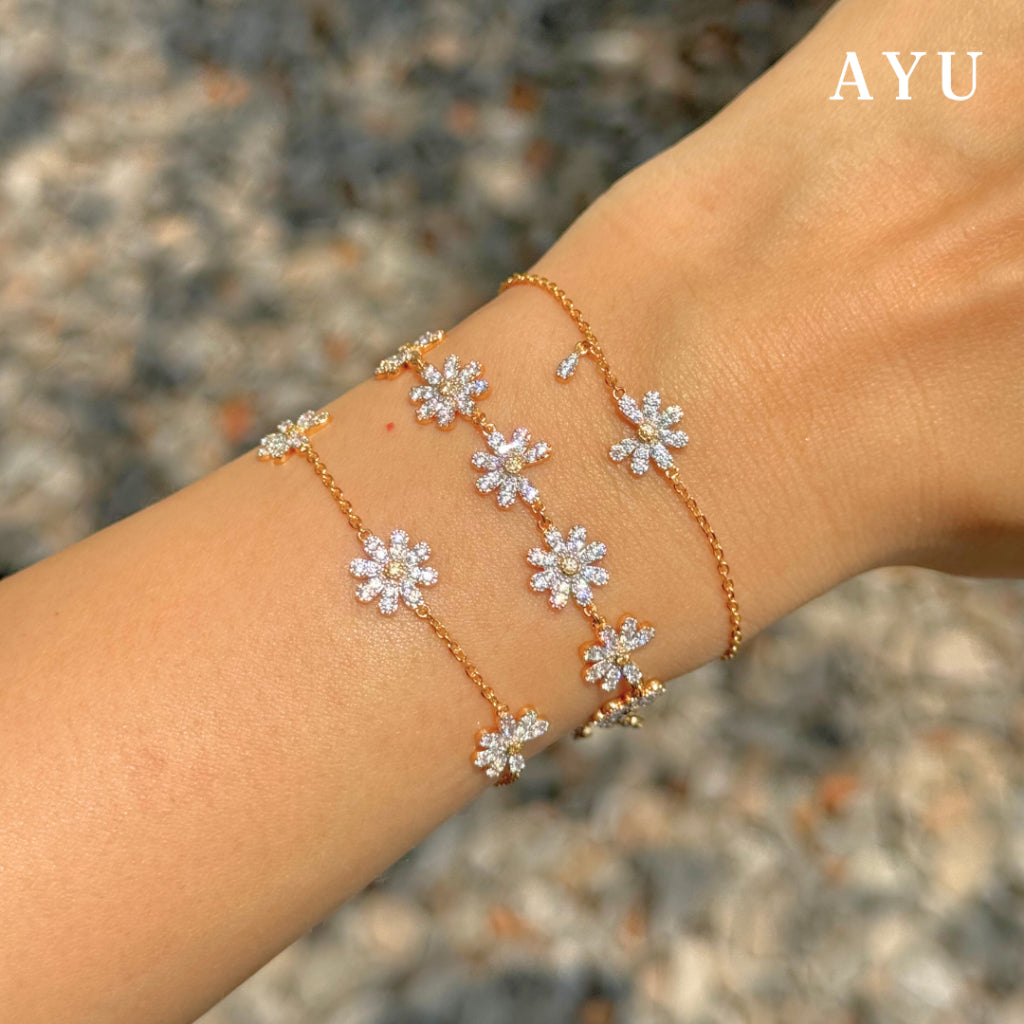 AYU Gelang Emas - Small G Daisy Chain Bracelet 16k Yellow Gold