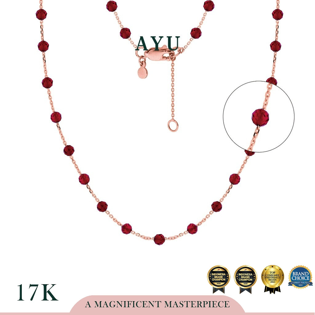 AYU Kalung Emas - Full Beads Necklace 17k Rose Gold