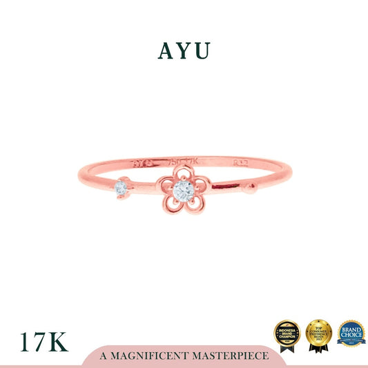 AYU Cincin Emas - Golden Daisy Ring 17K Rose Gold