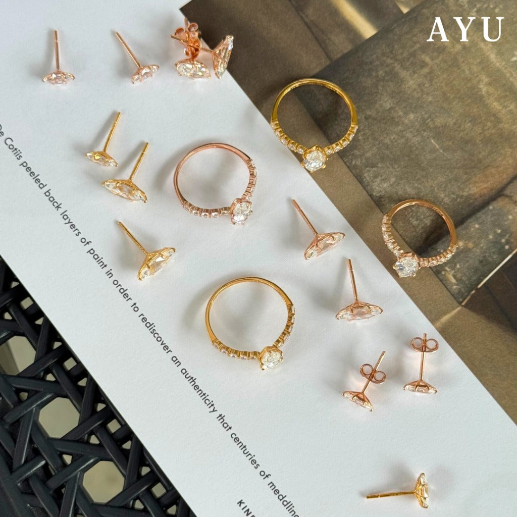 AYU Cincin Emas - The Ayu Mini Selly Ring 17k White Gold