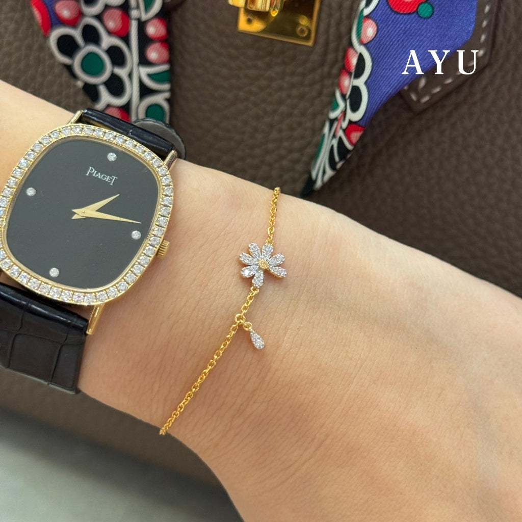 AYU Gelang Emas - Small G Daisy Chain Bracelet 16k Yellow Gold