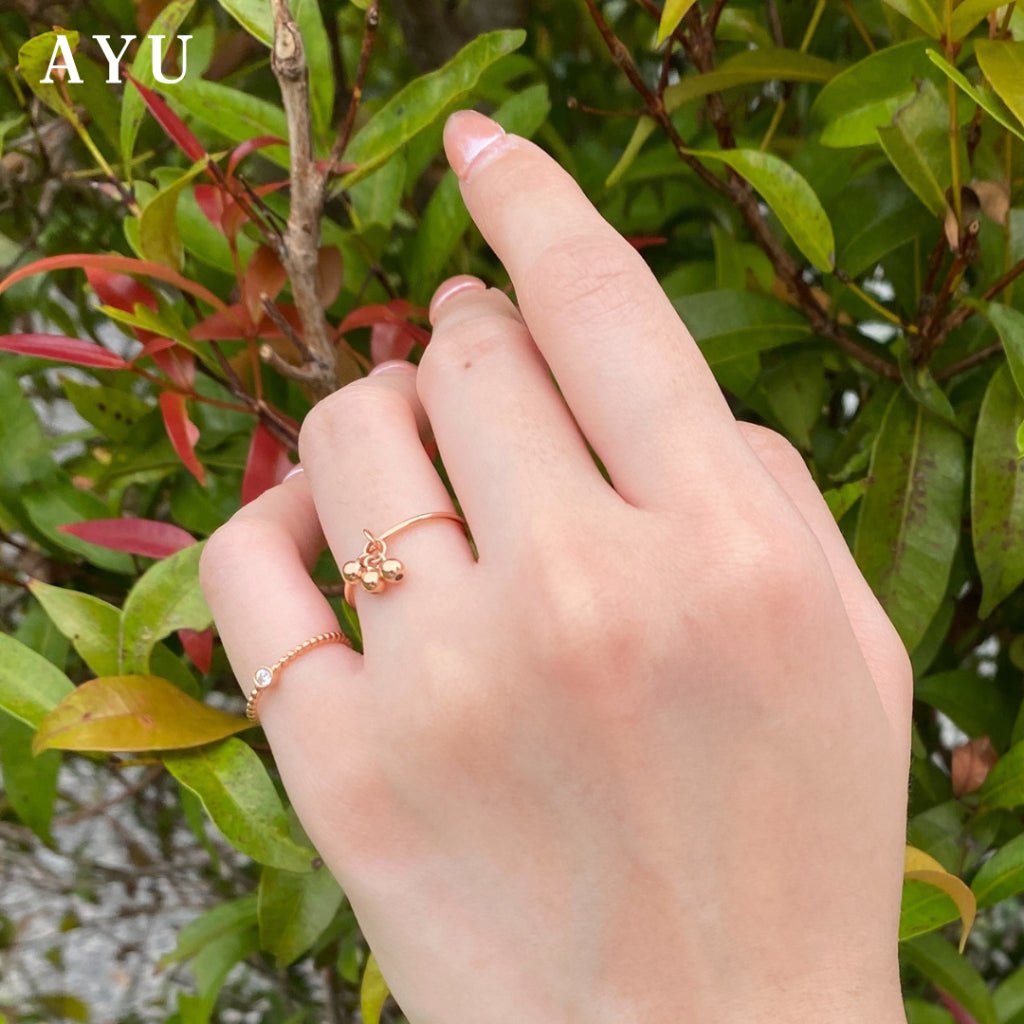 AYU Cincin Emas - Gold Berry Sprinkles Ring 17k White Gold