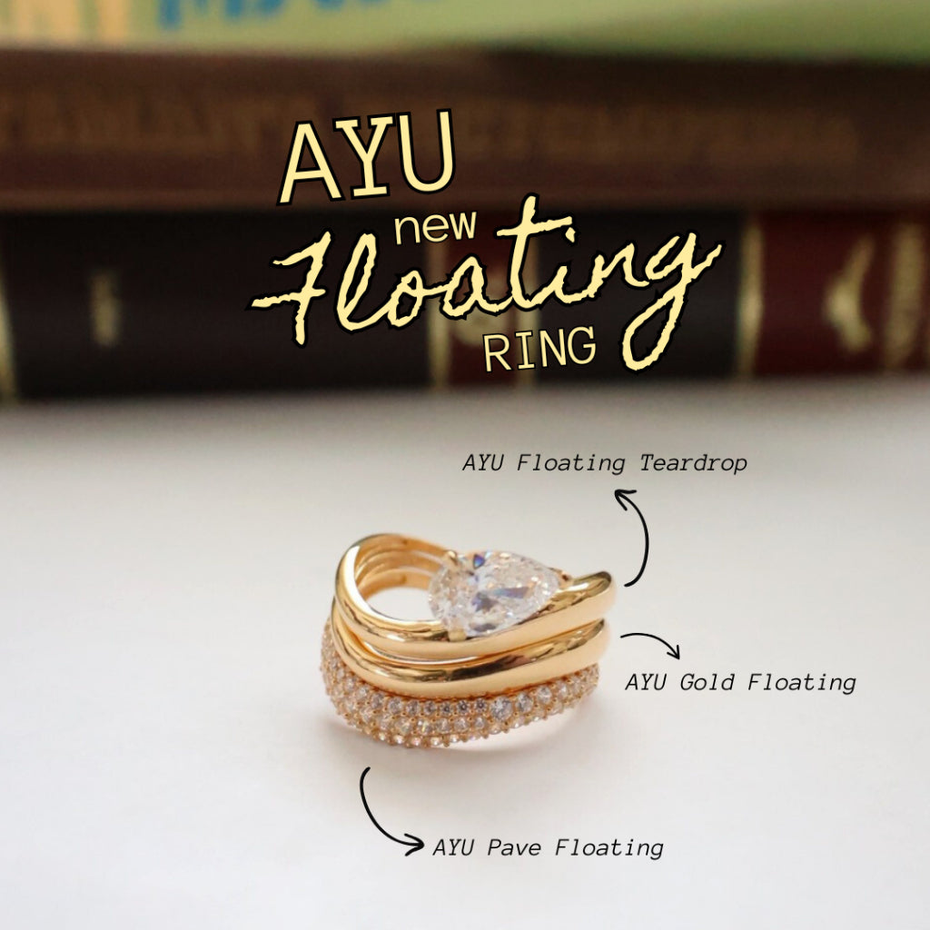 AYU Cincin Emas - Gold Floating Ring 16k Yellow Gold
