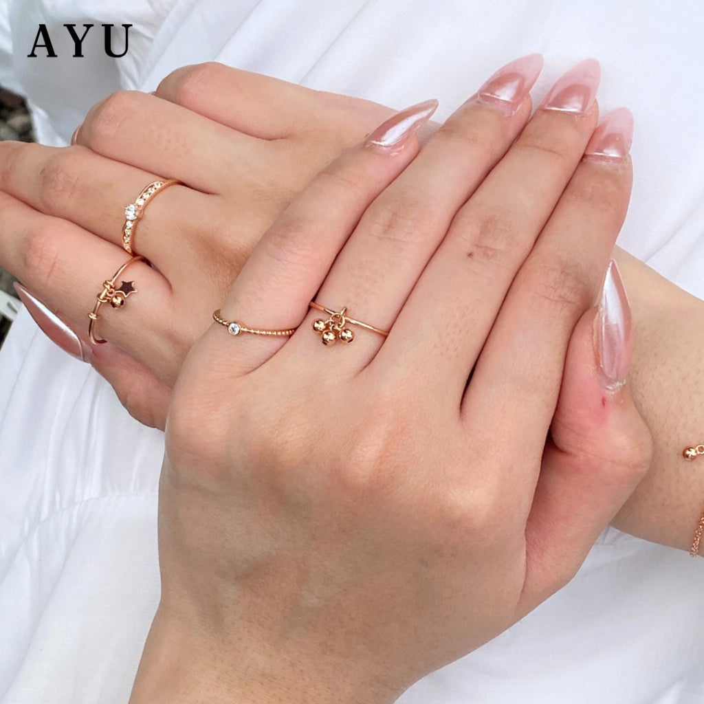 AYU Cincin Emas - Gold Berry Sprinkles Ring 17k White Gold