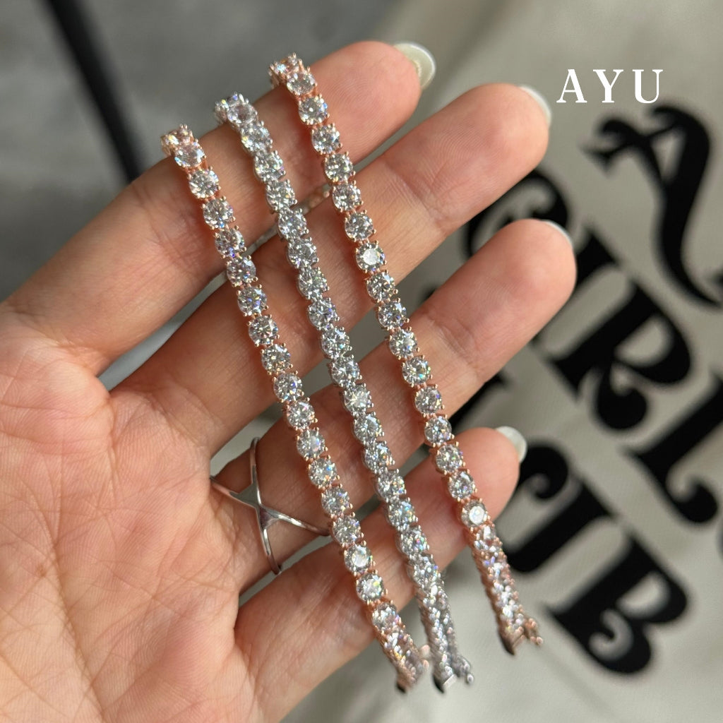 AYU Gelang Emas - Glam Classic Eternity Bracelet 17k Rose Gold