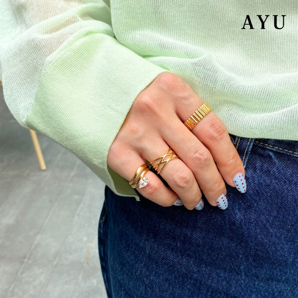 AYU Cincin Emas - Gold Floating Ring 16k Yellow Gold