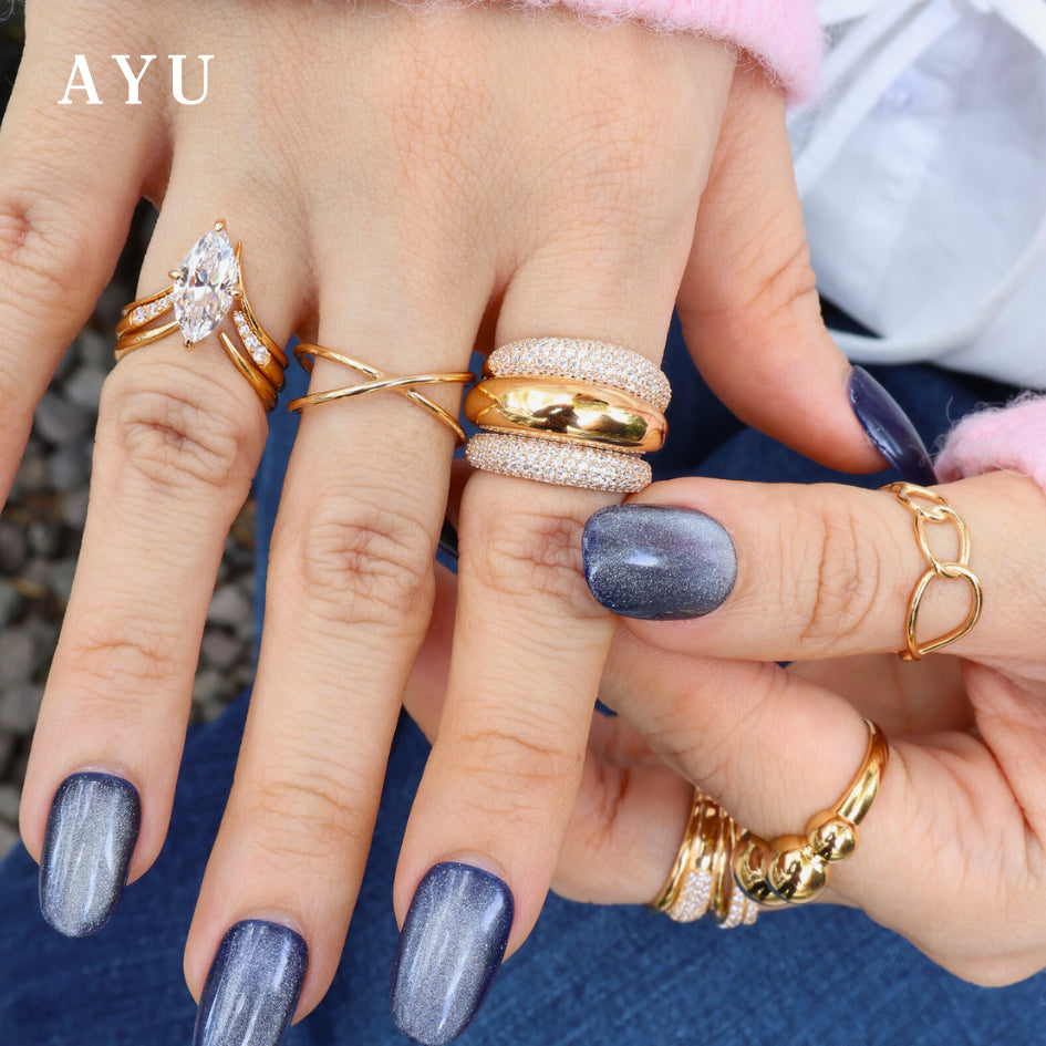 AYU Cincin Emas - Golden Globe Ring 17k Rose Gold