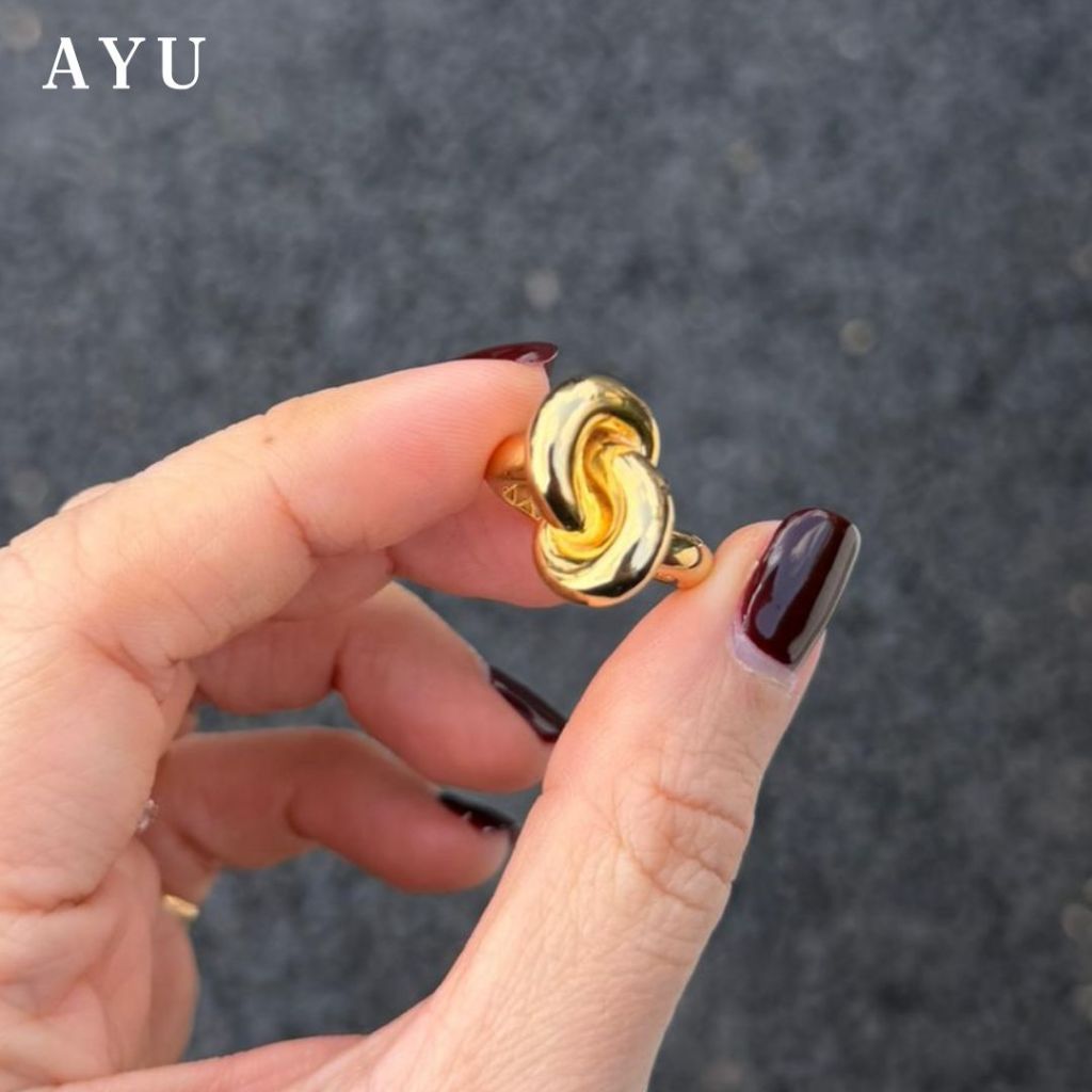AYU Cincin Emas - Large Forget Me Knot Ring 17k Rose Gold