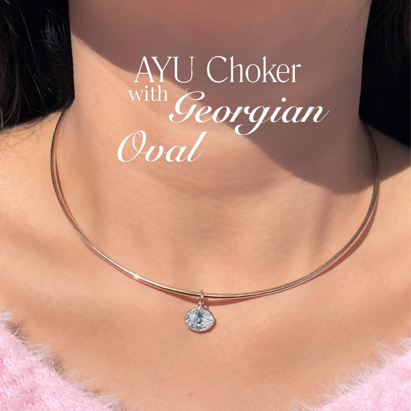 AYU Kalung Emas - Choker With Georgian Oval 16k Yellow Gold