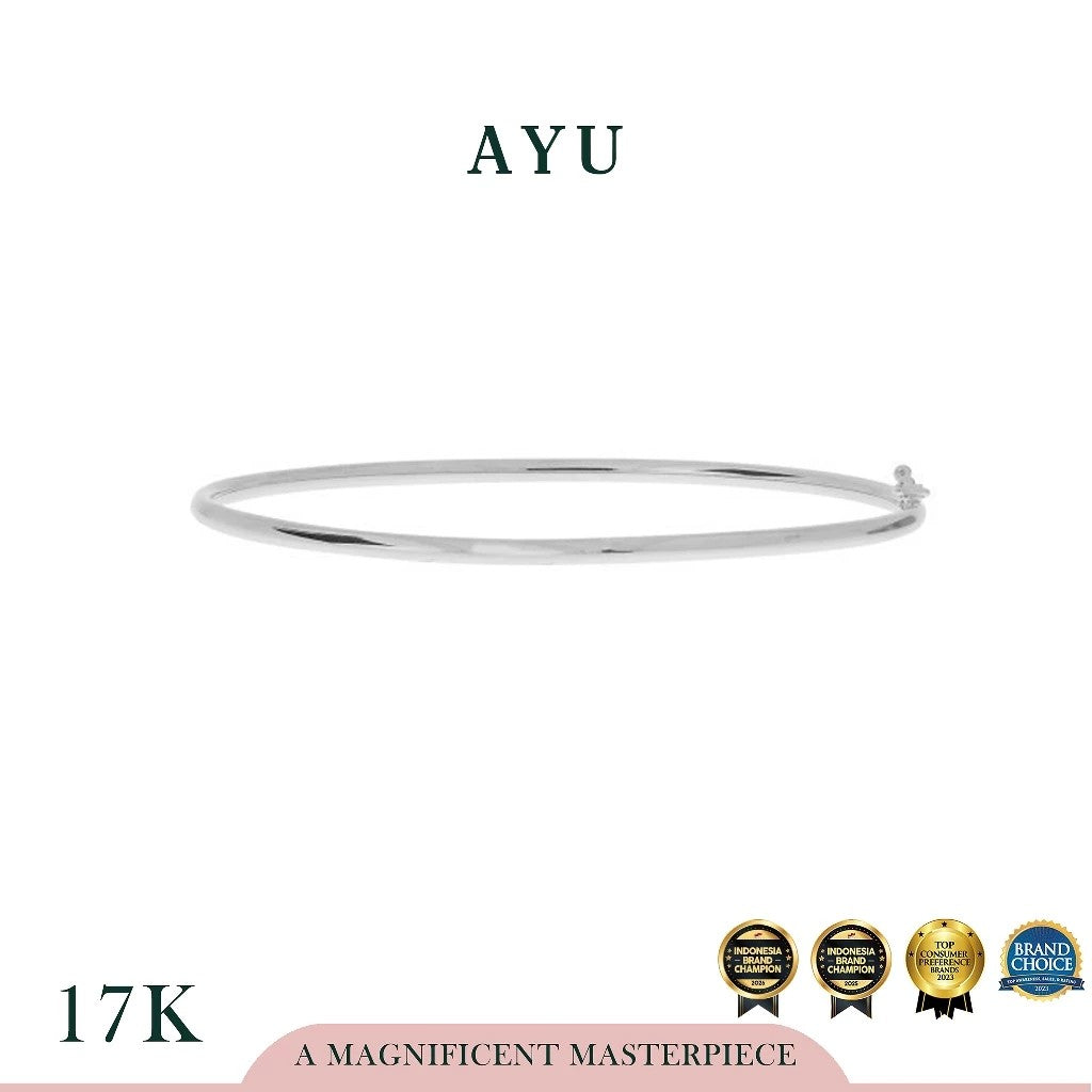 AYU Gelang Emas - Gold Wire Bangle #4 17k White Gold
