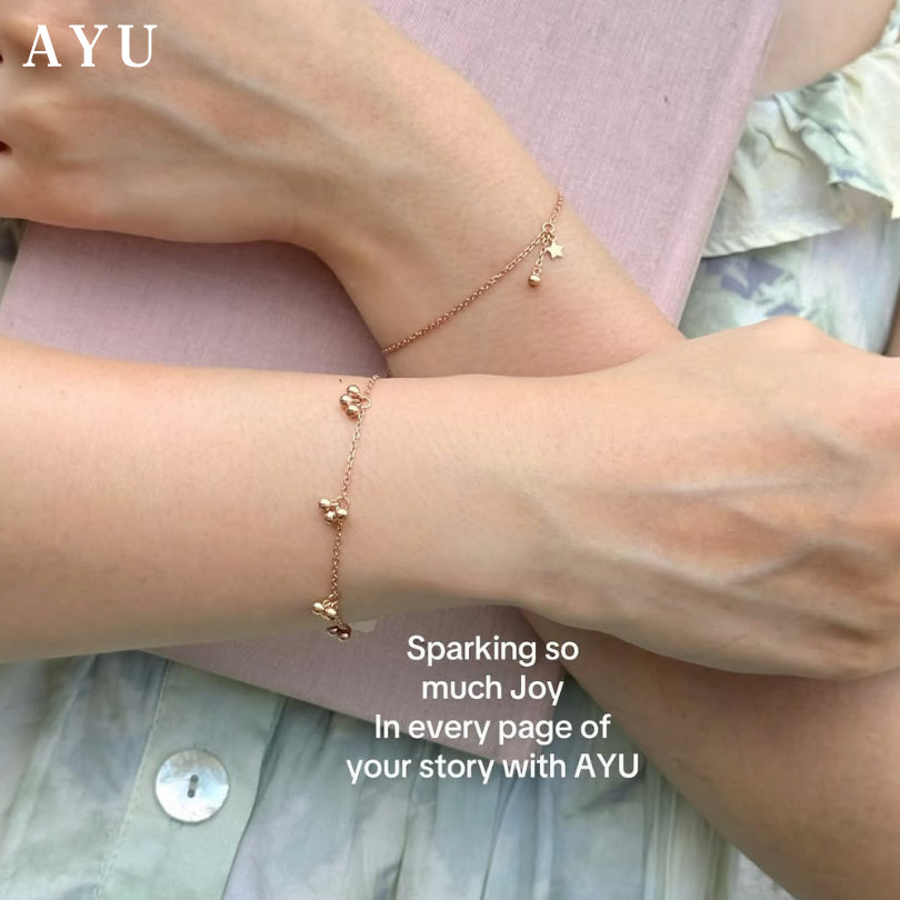 AYU Gelang Emas - 5 Gold Berry Sprinkles Chain Bracelet 16k Yellow Gold