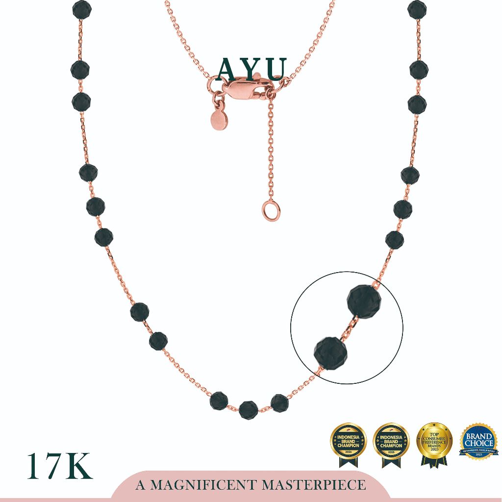 AYU Kalung Emas - Beads Necklace 17k Rose Gold