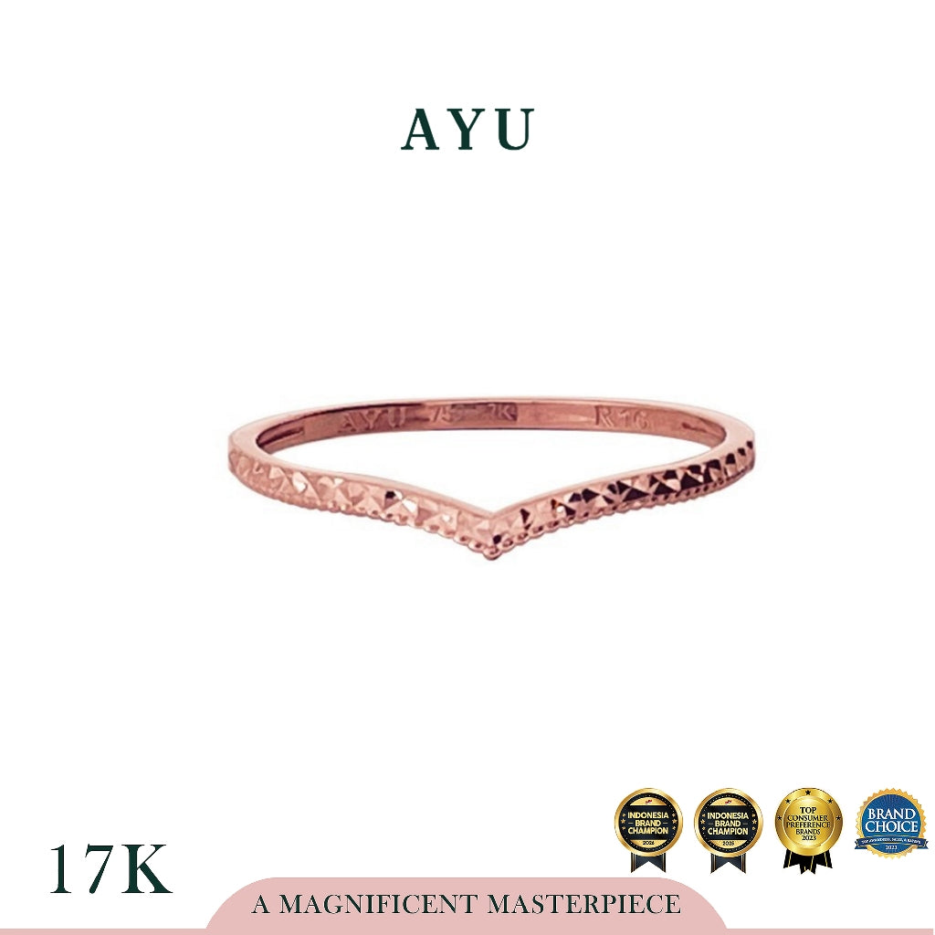 AYU Cincin Emas - Chevron Bling Stack 17k Rose Gold