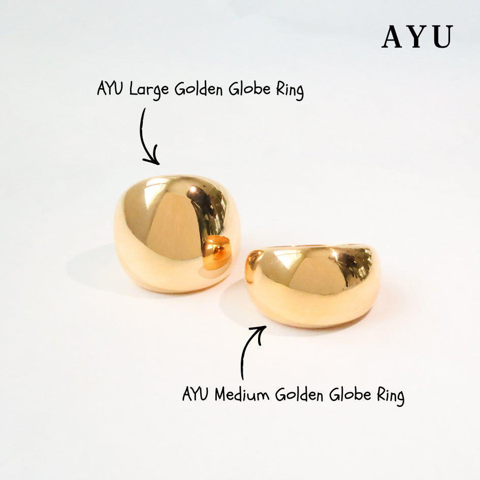 AYU Cincin Emas - Medium Golden Globe 16k Yellow Gold