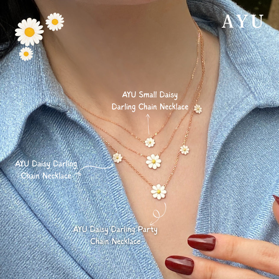 AYU Kalung Emas - Small Daisy Darling Chain Necklace 16k Yellow Gold