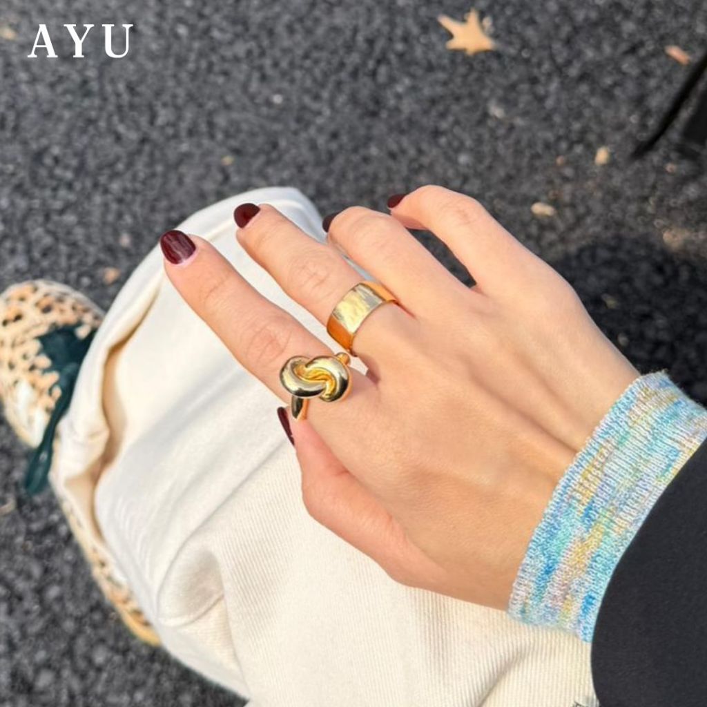 AYU Cincin Emas - Large Forget Me Knot Ring 16k Yellow Gold