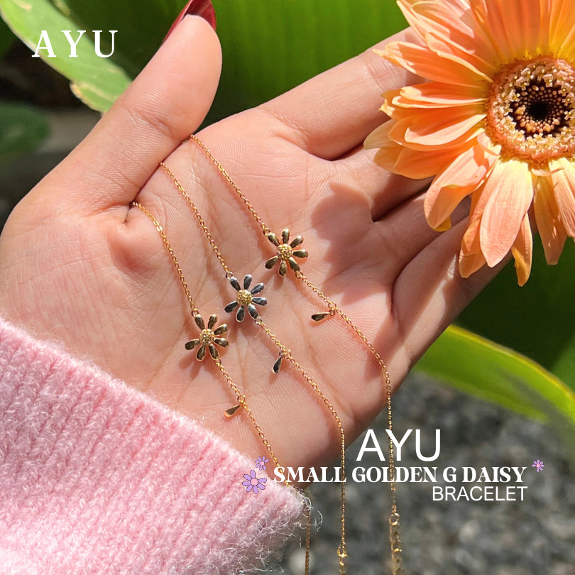 AYU Gelang Emas - Small Golden G Daisy Chain Bracelet 17k Rose Gold