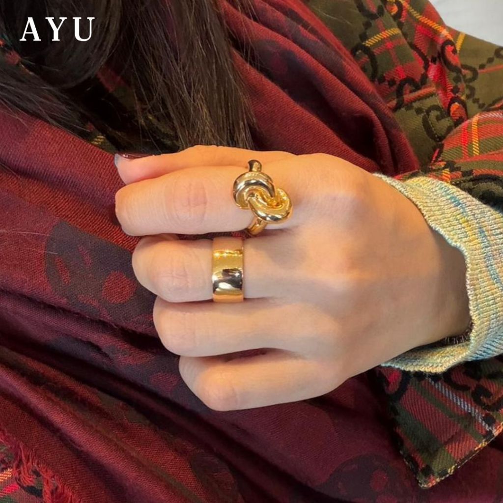 AYU Cincin Emas - Large Forget Me Knot Ring 16k Yellow Gold