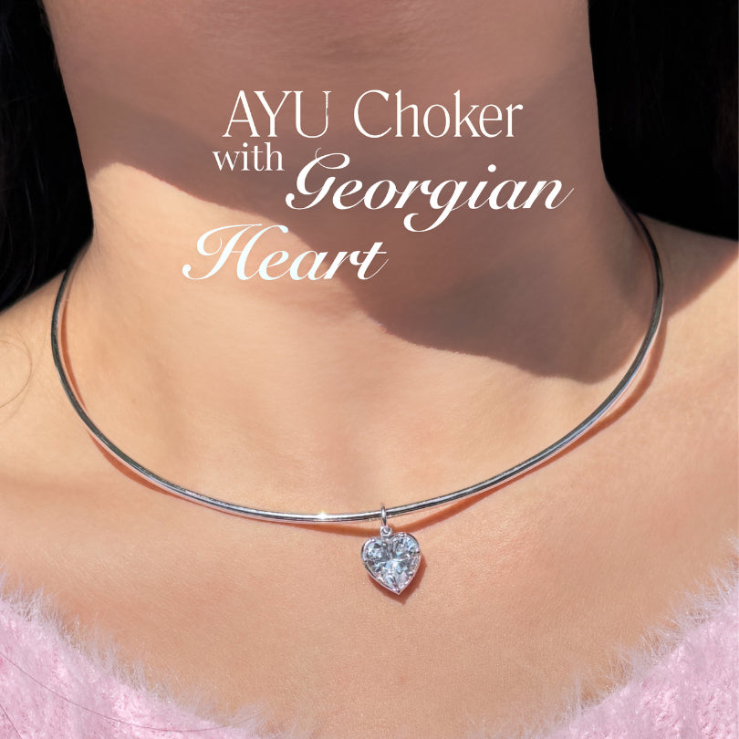 AYU Kalung Emas - Choker With Georgian Heart 16k Yellow Gold