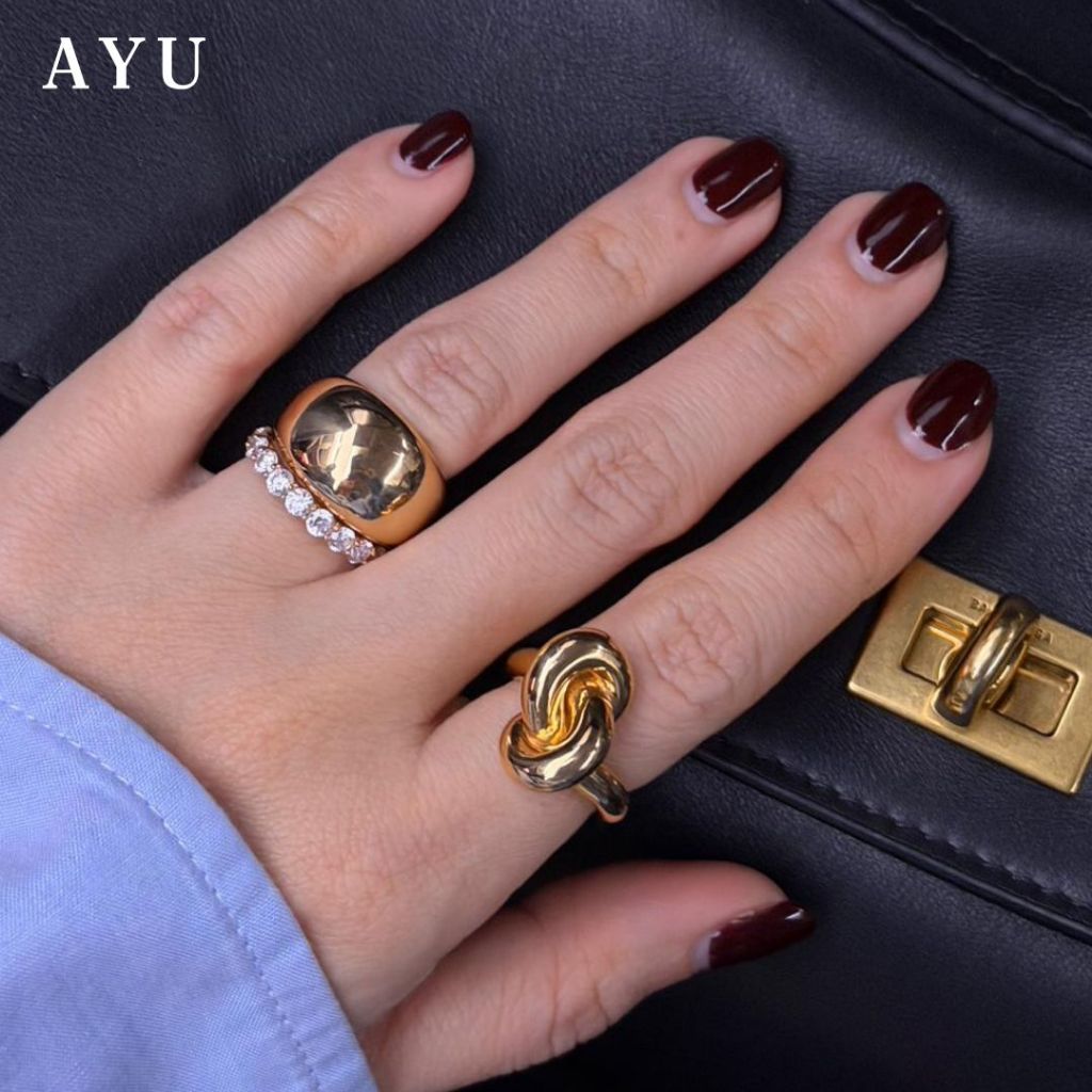 AYU Cincin Emas - Large Forget Me Knot Ring 16k Yellow Gold