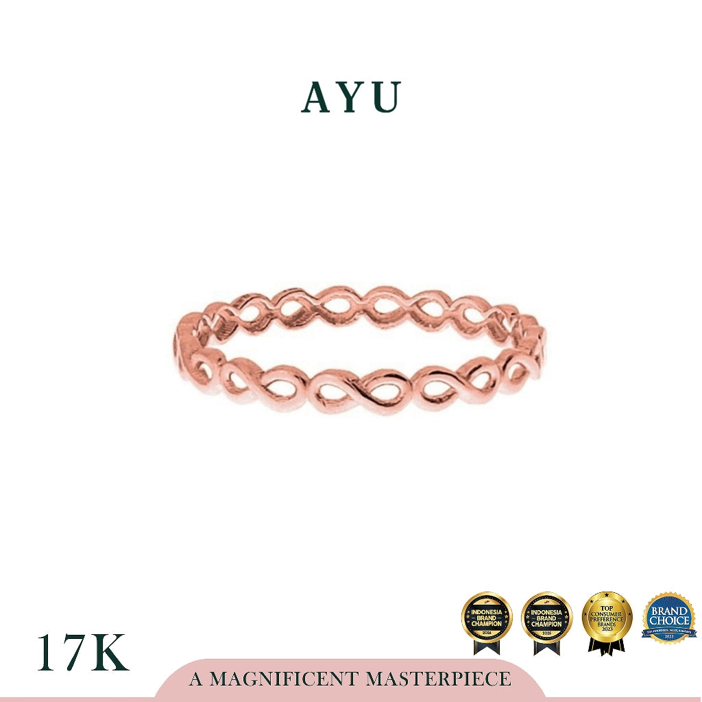 AYU Cincin Emas - Gold Infinity Stack 17k Rose Gold