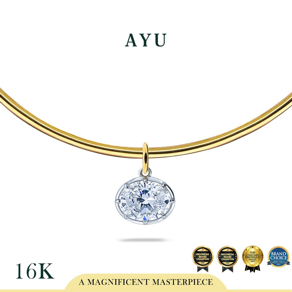 AYU Kalung Emas - Choker With Georgian Oval 16k Yellow Gold