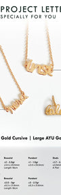 Custom Order PL AYU Small Cursive Pendant ( Agni ) 17k White Gold