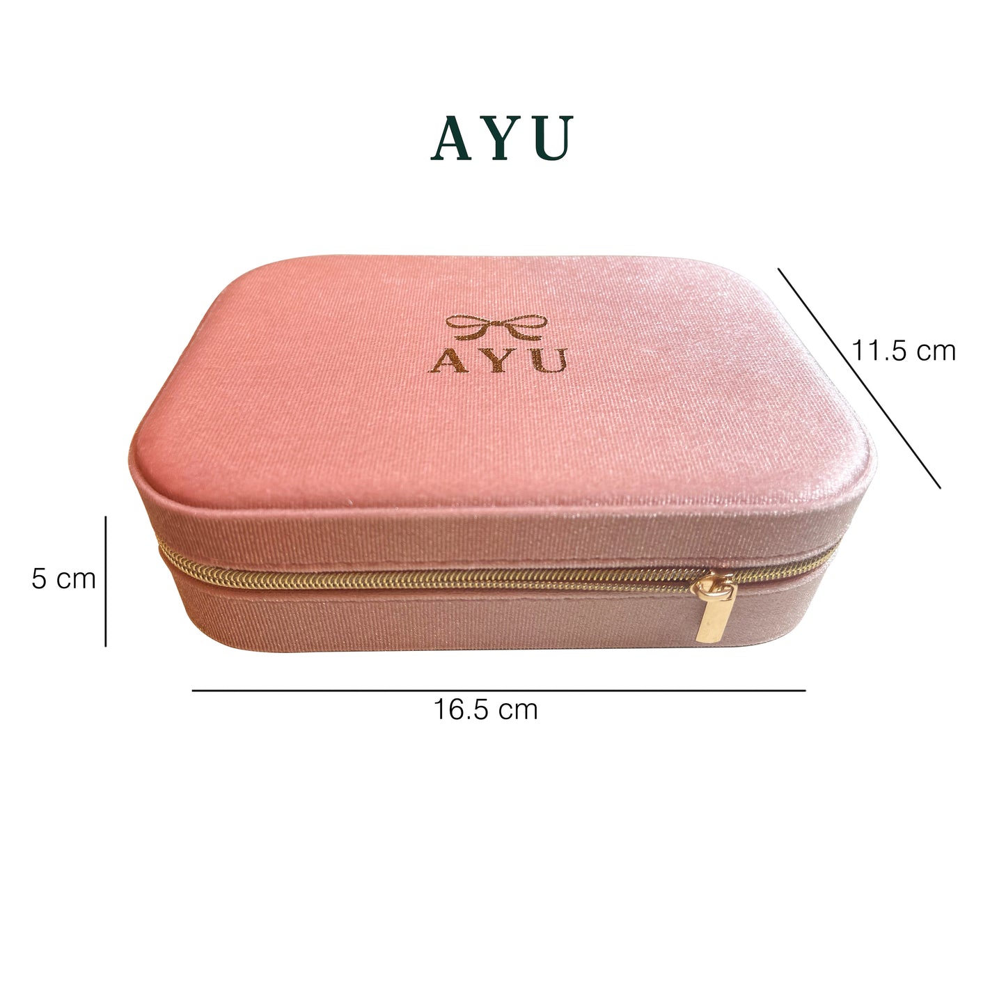 AYU Kotak Perhiasan - Ribbon Rectangle Velvet Jewellery Box