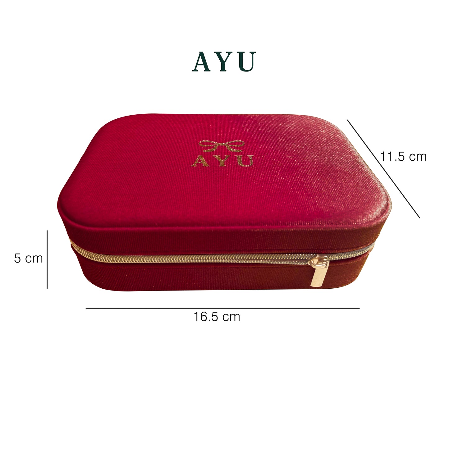 AYU Kotak Perhiasan - Ribbon Rectangle Velvet Jewellery Box