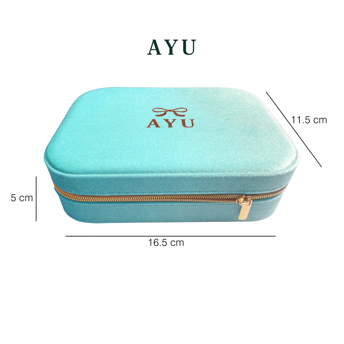AYU Kotak Perhiasan - Ribbon Rectangle Velvet Jewellery Box