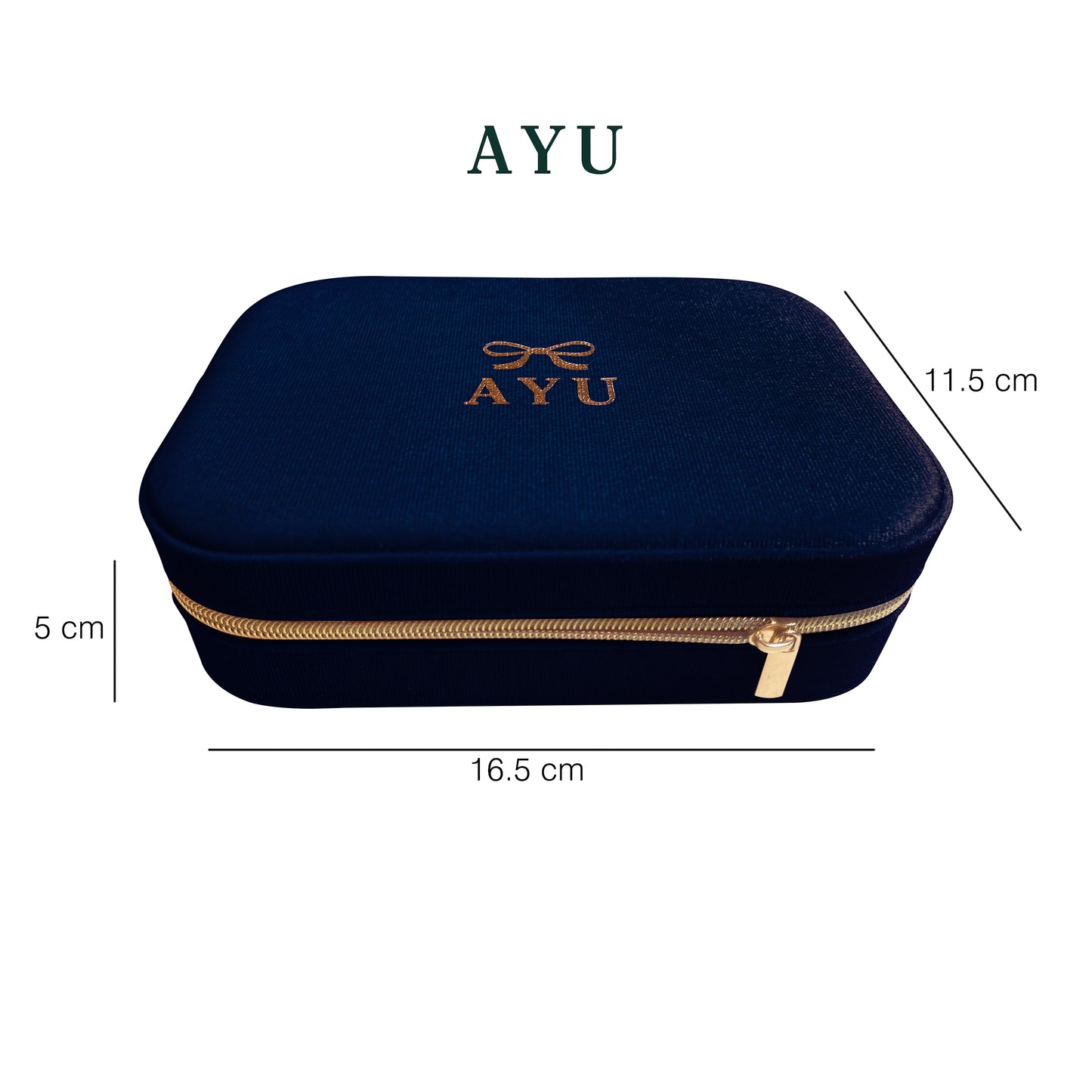 AYU Kotak Perhiasan - Ribbon Rectangle Velvet Jewellery Box
