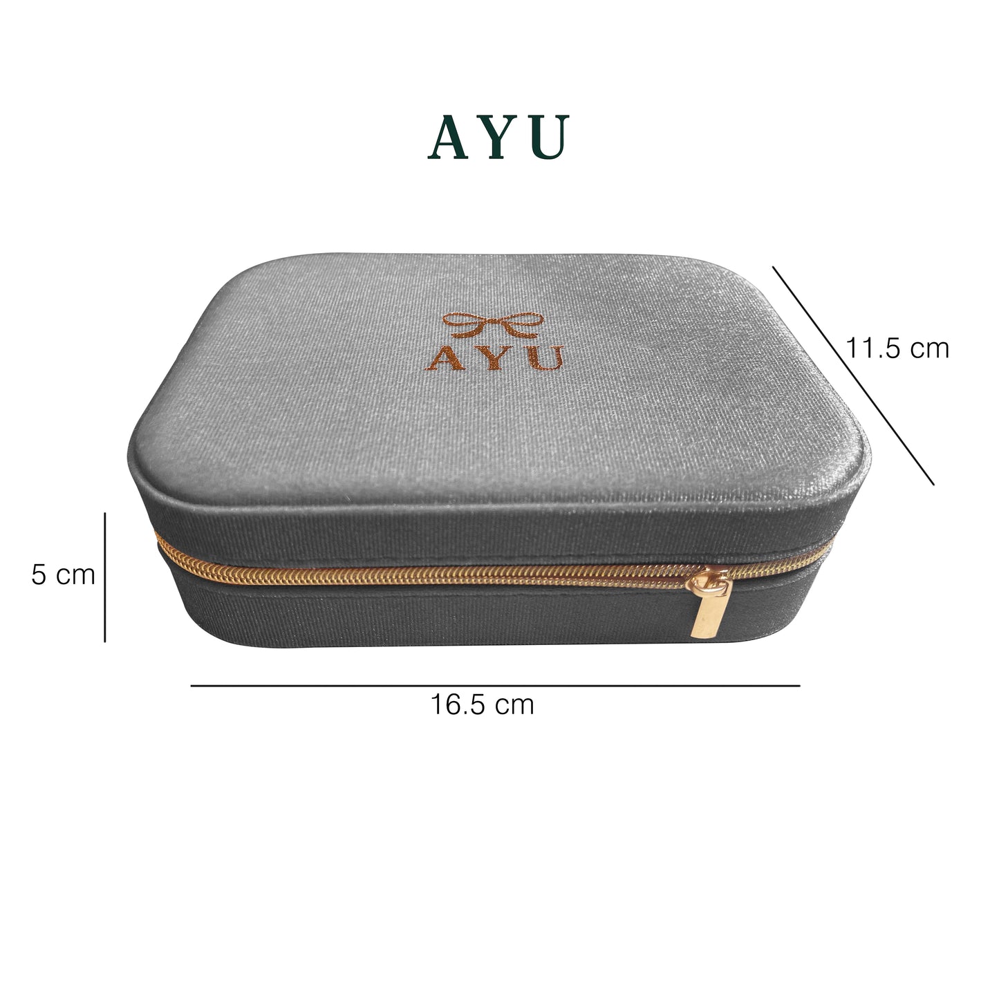 AYU Kotak Perhiasan - Ribbon Rectangle Velvet Jewellery Box
