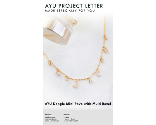 Custom Order PL AYU Mini Pave Blok ( FSOEN ) 17k Yellow Gold 38,5cm