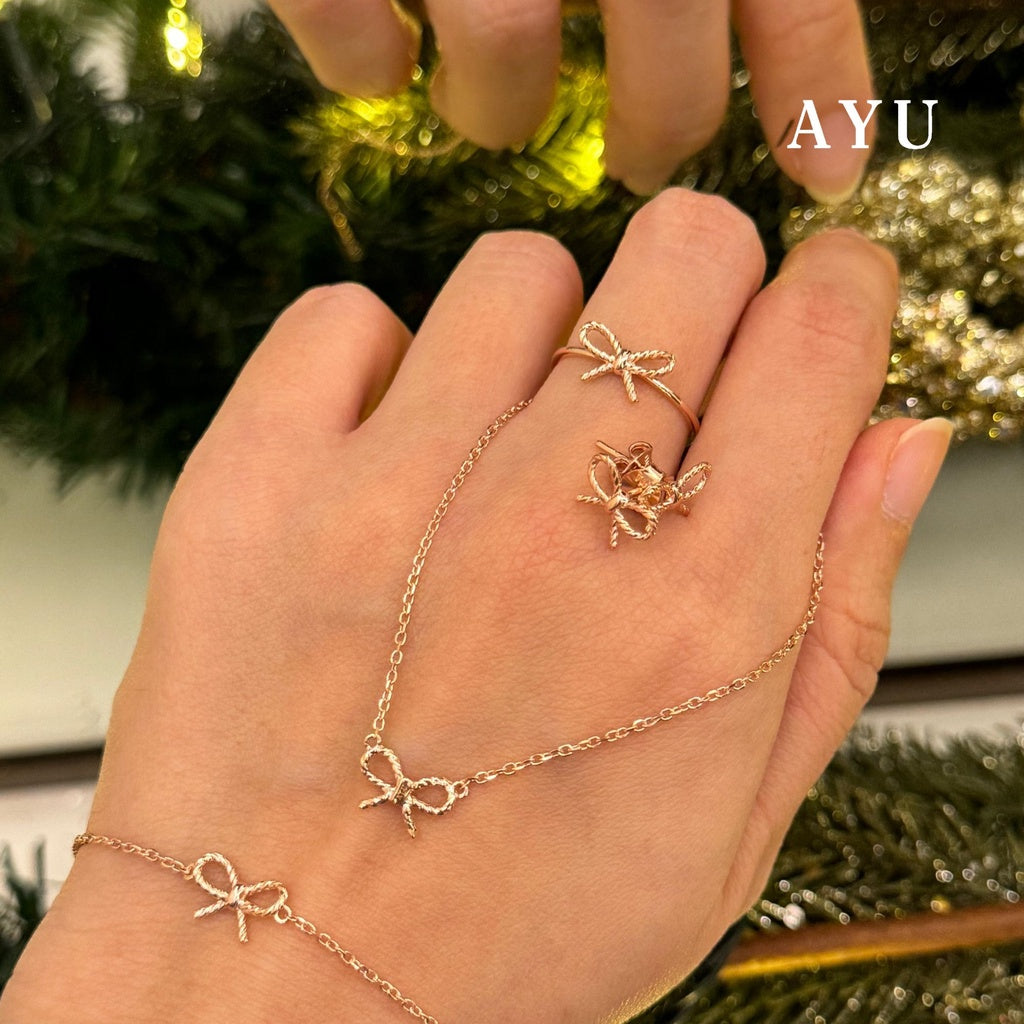 AYU Cincin Emas - Twist Ribbon Ring 16k Yellow Gold