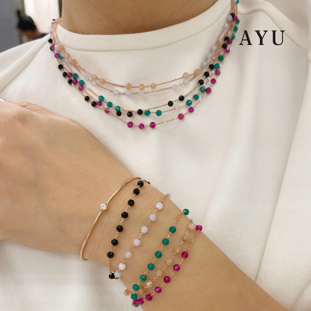 AYU Kalung Emas - Beads Necklace 17k Rose Gold