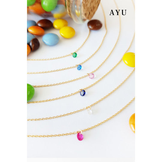AYU Kalung Emas Korea - Candy Pop Chain Necklace 16k Yellow Gold