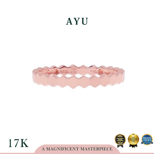 AYU Cincin Emas - Gold Honey Bee Mine Stack 17k Rose Gold