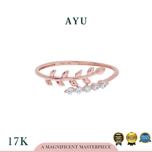 AYU Angel Vine And Single Prong Wrap Ring 17k Rose Gold