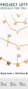 Custom Order PL Necklace Gold Block Letter (ANINDYA) 17K Rose Gold, 35 CM