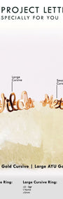 Custom Order PL Cincin PL Gold Large Cursive (ila) 17K Rose Gold, R.10