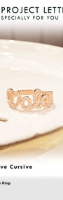 Custom Order PL Cincin Pave Cursive (Azzelyora) 17k Yellow Gold R.12