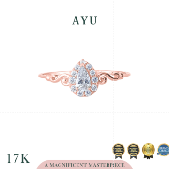 AYU Cincin Emas - Teardrop Juliet Solitaire 17k Rose Gold