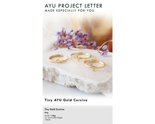 Custom Order PL Cincin Gold Font Tiny (Afrah) 8K Yellow Gold, R.7