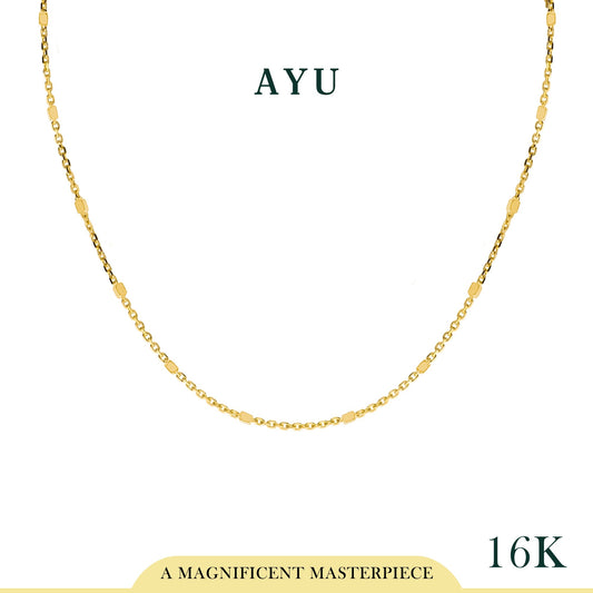 AYU Kalung Emas - Bling Beads Chain Necklace 16K Yellow Gold