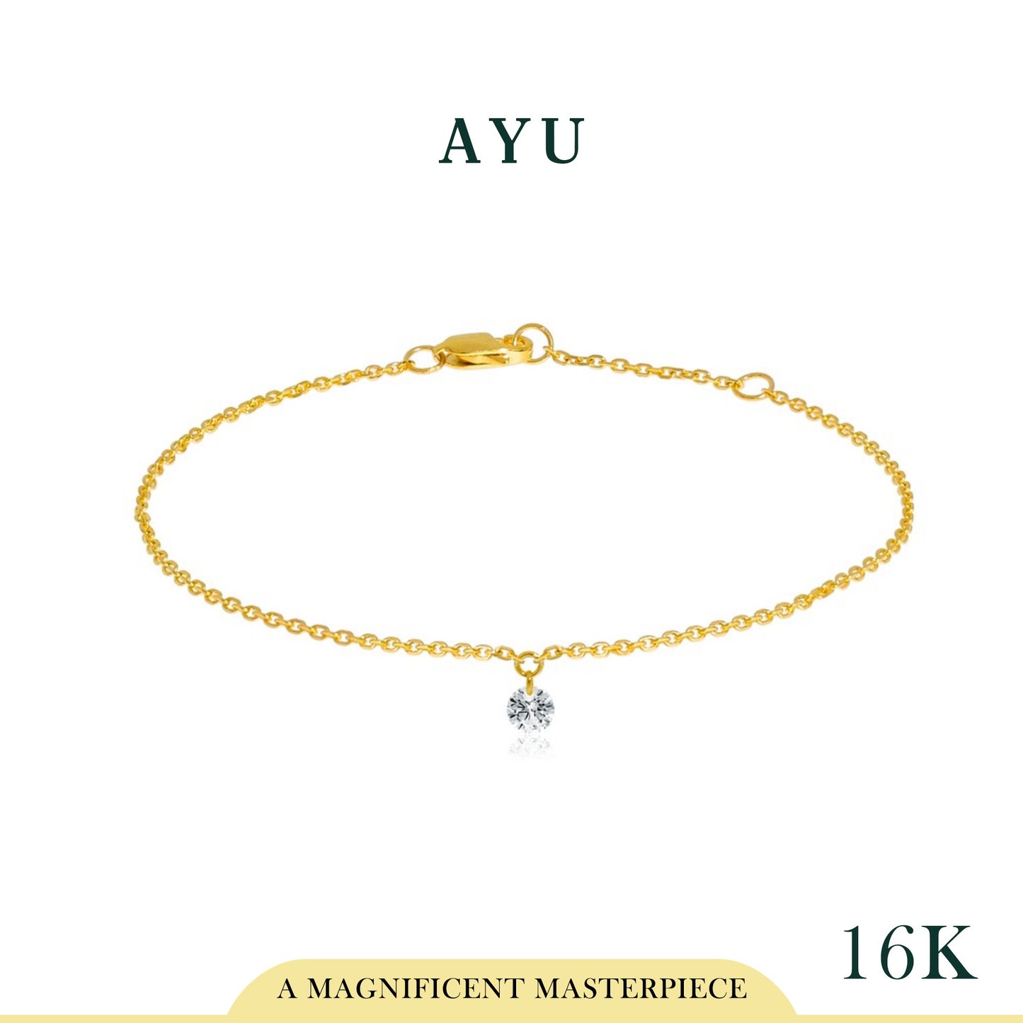 AYU Anklet Emas - Candy Pop Chain Anklet 16K Yellow Gold