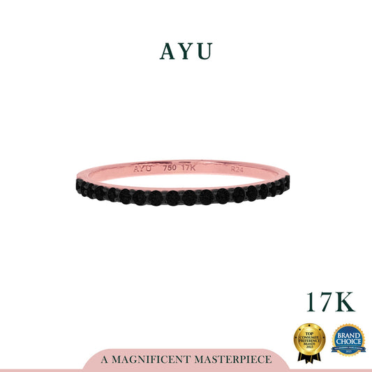 The Original AYU Stack Black Stone 17K Rose Gold